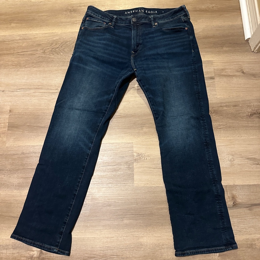 American Eagle Outfitters Men's Dark Indigo Straight Jeans